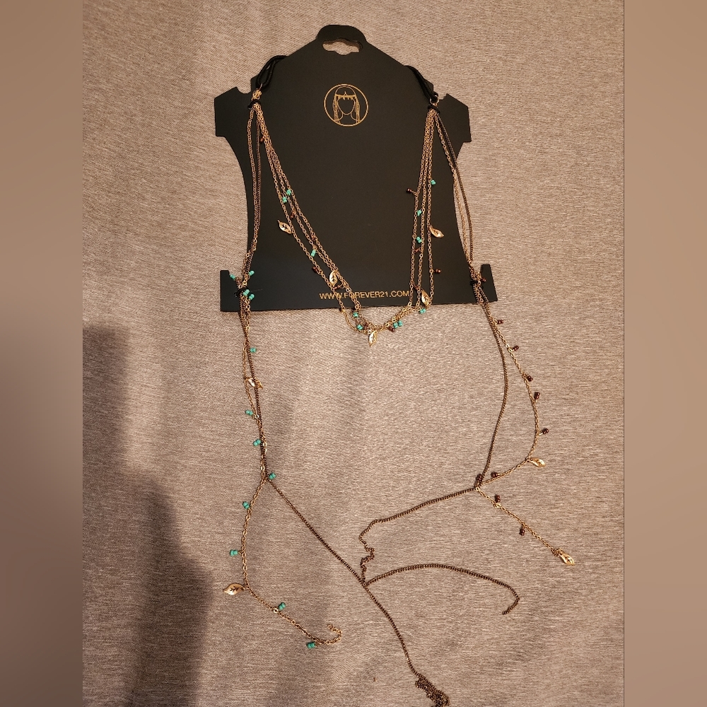 NWT Forever 21 Gold Turquoise Headwear Jewelry